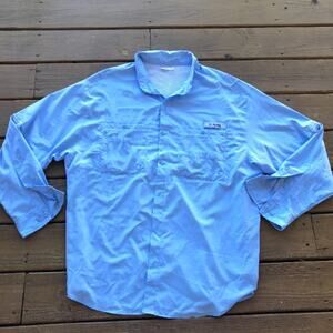Men's Light Blue Columbia Sportswear Button-up Outdoor Shirt